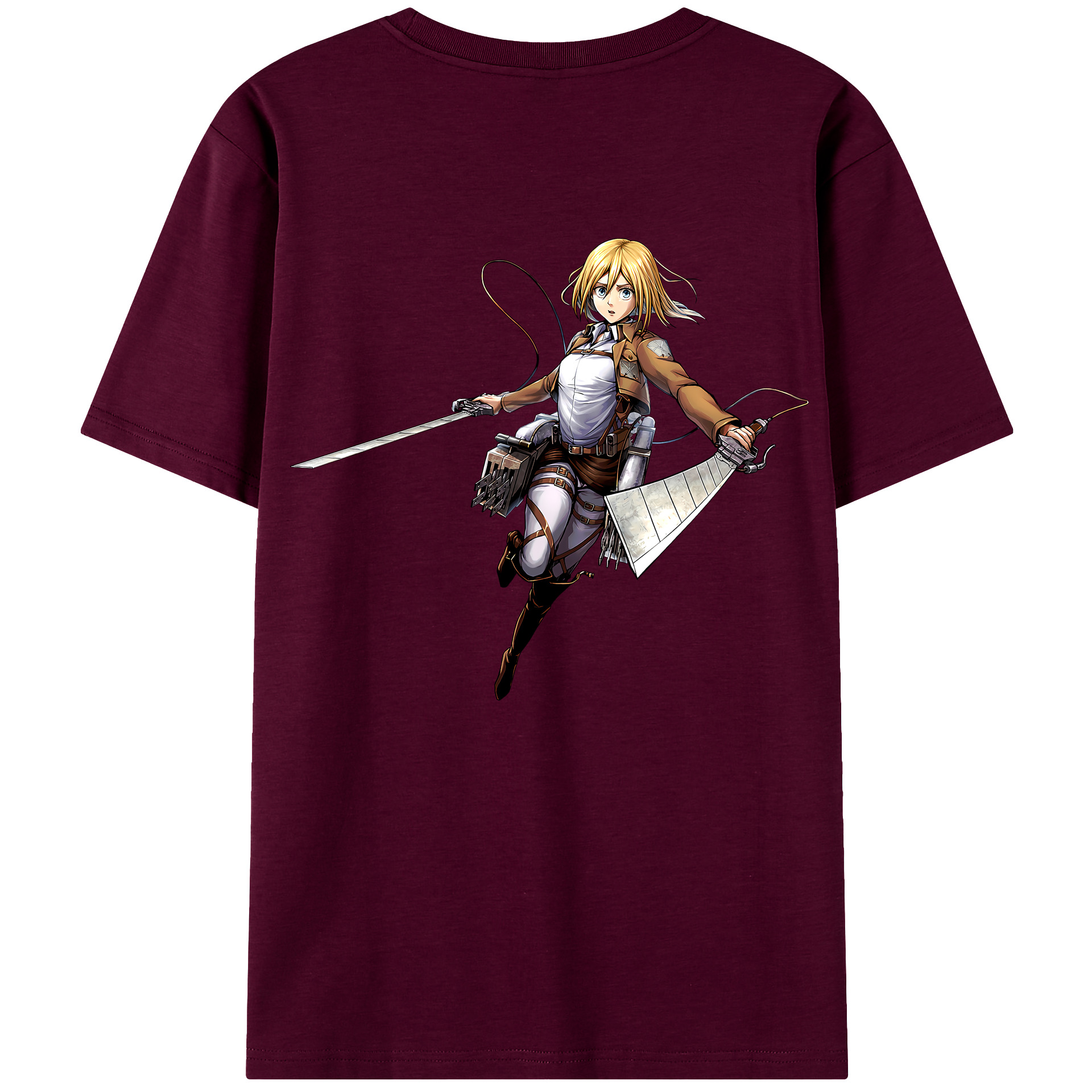 （画像用） 進撃の巨人 クリスタ·レンズ Attack on Titan Christa Lenz レディース半袖Tシャツ(バックプリント)